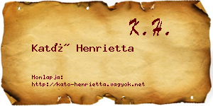 Kató Henrietta névjegykártya